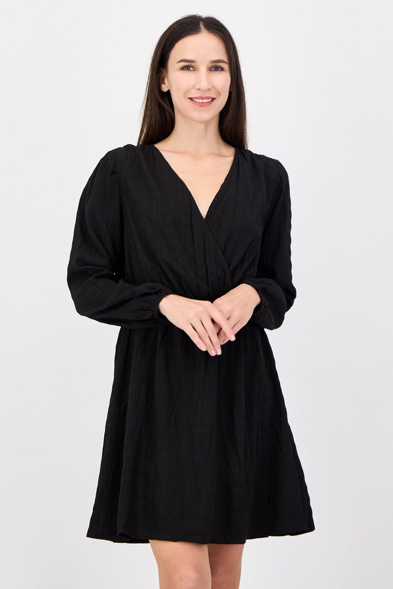 Fire & Glory Women Plain Midi Casual Dress, Black - Image 1